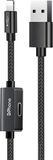 DrPhone VibeConnect – Nylon Lightning Naar USB2.0 Kabel – Tegelijk Laden En Muziek Luisteren – 1 Meter – Data Transmissie - Zwart