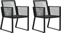 vidaXL Tuinstoelen 2 stuks PVC-rattan zwart