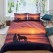 Parure de housse de couette avec imprimé coucher de soleil en microfibre douce