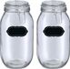 Zeller Weckpot/inmaakpot - 4x - 2L - glas - met beugelsluiting - incl. etiketten