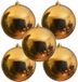 Decoris Grote Kerstbal - 5 stuks - Goudkleurig - Glanzend - Kunststof - 14 cm
