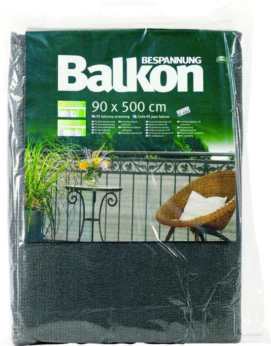 Videx Balkondoek Antraciet 90x500 cm