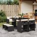 Prolenta Maison Exclusive - Tuinset voor buiten, 9-delig, met kussens, zwart, van polyrotan