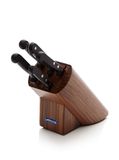 Arcos 5-delige messenset van nitrum roestvrij staal, blok van grenenhout, ergonomische handgreep van polyoxymethyleen POM, 2950 g, universele serie, betere controle, zwart.