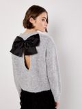 Apricot Bow Back Shimmer Fluffy Jumper