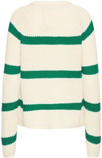 Fransa Vrouwentrui Kamia 4 Lange Mouw Ronde Hals Gestreept Polyester Whisper White W. Bosphorus S