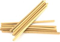 Kitchen Tools Rietjes bamboe 20cm 10 stuks in doosje met borstel