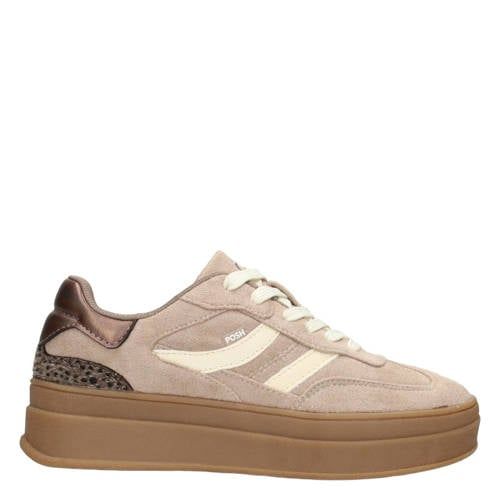 POSH by Poelman Millie leren sneakers - beige