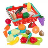 Battat Food Toy for Kids - Cooking Chef Role Play Toys Peuter Pretend Fruit - 2 jaar + - Farmers Market Produce Basketbal, meerkleurig, BT4833Z