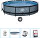 EXIT Rond Stone Frame Zwembad - 360 x 76 cm - Inclusief Pomp en Afdekzeil