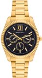Perfect S383-03 Serie - Montre pour femme - Montre à quartz - Boîtier doré - Cadran noir