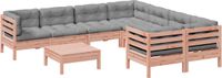 vidaXL 9-delige Loungeset met kussens, massief douglas vurenhout