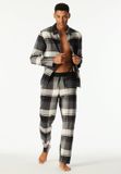 Schiesser heren lange flanellen pyjamabroek - Geruit - MIX & RELAX - Maat 54