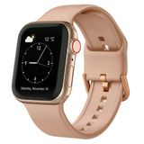 By Qubix - Soft siliconen bandje met gespsluiting - Cappuccino - Geschikt voor Apple Watch 38mm / 40mm / 41mm / 42mm