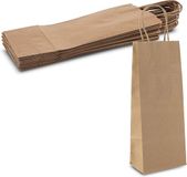 Merkloos ArtiPack Verpakkingen 10 x BIO Nature Kraft Wijntas 14+8x40cm Bruin