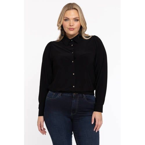 YOEK gebloemde blouse zwart