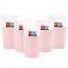 Givi Italia Feestbekers met hoesjes - 40x - baby roze - papier - 250ml - kinderfeestje - kartonnen bekertjes