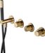 Hotbath Cobber X - Afbouwdeel voor Inbouw Bad/douche Thermostaat - 2 Stopkranen - met Handdouche - met Doucheslang - Geborsteld Messing Pvd