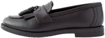 Next - Meisjes - Leren loafers met kwastjes voor school met smalle pasvorm (E) - Zwart