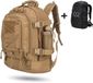 CarryQuest® 65L Sac à dos tactique - Sac à dos militaire en nylon avec ventilation dorsale, sangle de poitrine et grand espace de rangement extérieur - Beige