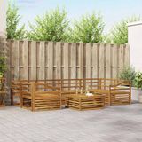 vidaXL - Hoek loungeset - 6 zitplaatsen - Naturel - Massief Acacia Hout