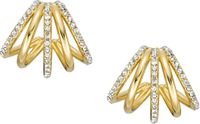 Fossil Oorbellen - Staal | Vrouwen | Goudkleurig | Wit | 1.5 cm | Messing | Ear cuff