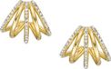 Fossil Oorbellen - Staal | Vrouwen | Goudkleurig | Wit | 1.5 cm | Messing | Ear cuff