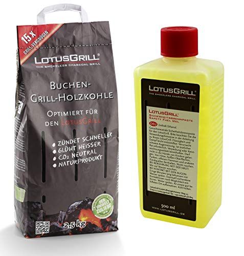 LotusGrill beukenhoutskool 2,5 kg + brandpasta 500 ml