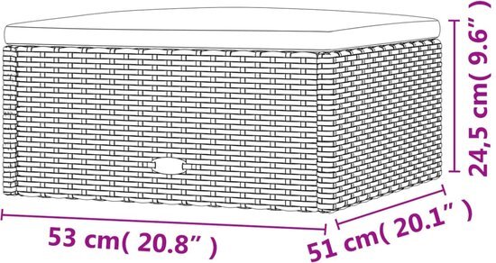 vidaXL 7-delige Loungeset met kussens poly rattan zwart