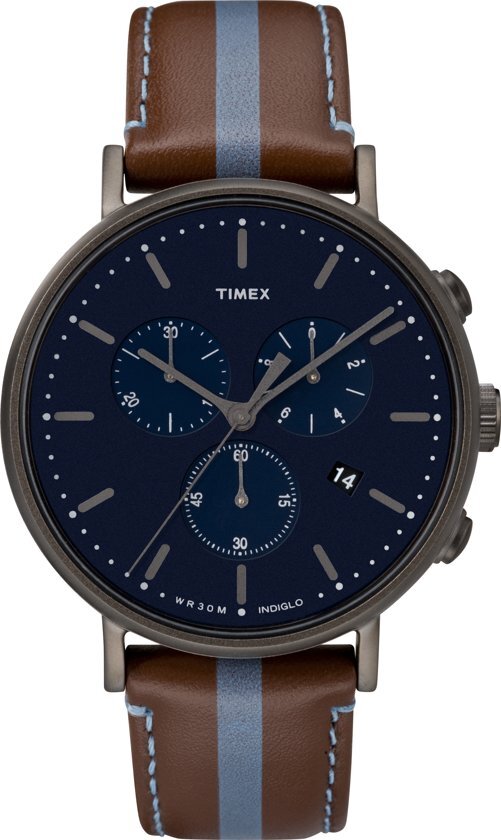 Timex TW2R37700 Fairfield Chronograph horloge Heren - Multi - Leer 41 mm