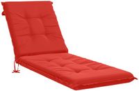 vidaXL Ligstoelkussen GEMERT 100% Polyester Rood 190 x 60 x 9 cm