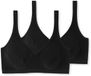 Schiesser 95/5 Bralette (2-pack) Dames Zwart Biologisch Katoen