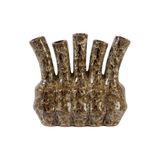 Light & Living keramieken vaas 29x13.5x25 cm - crème/bruin
