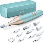 Beurer MP 84 manicure/pedicure set, elektrische nagelvijl met oplaadbare accu, 10 opzetstukken, LED verlichting, incl opbergkoffer, tot 4400 toeren per minuut, nagel set voor hand- en voetverzorging