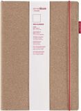 SenseBook Red Rubber Notitieboek A4 Genaaid Gebonden 151 Pagina's Ruiten Bruin met Rode Details