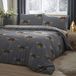 Fusion - Highland Cow Dekbedovertrek - Tweepersoons beddengoed (200 x 200 cm) - omkeerbaar ontwerp - grijs tartan beddengoed/flanel dekbedovertrek - boerderijkoe beddengoed in grijs - Highland Cow