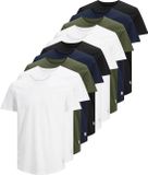 Jack&Jones T-shirt JJENOA Set van 10 XXL Wit/groen/blauw/zwart