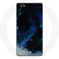 Maniacase Hoesje voor Huawei P8 Lite Rookwolken in blauw, grijs en zwart op een zwarte achtergrond