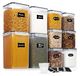 Boîte de conservation Boîte de stockage Conteneur à farine - Set de 10 - 6,5 litres - Hermétique - Noir