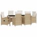 vidaXL Buiten Eettafel Set 7-delig Beige en Crèmewit Polyrotan