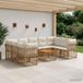 Maison Exclusive - Ensemble de jardin d'extérieur, 10 pièces. Fabriqué en polyester naturel et crème