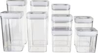 Boîtes de conservation set de 10 - Boîtes hermétiques avec couvercle - Empilable - Plastique - Transparent