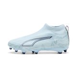 PUMA Ultra 6 Match Laceless + FG/AG Dreamrush - Ijsblauw/Wit/Blue Jewel Kids, maat 33