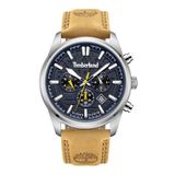 Timberland TDWGF0009602 Polshorloge Heren Blauw Leer Zilverkleurig Staal Kwarts