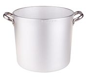 Pentole Agnelli Aluminium professionele radiant cilindrische soeppan met 2 handgrepen, Ø 28 cm, zilver, 16 l