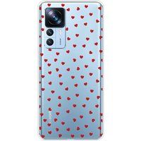 1001 coques Xiaomi Bedrukt siliconen hoesje compatibel met Xiaomi Mi 12T, Xiaomi Mi 12T Pro Pluie de Coeurs