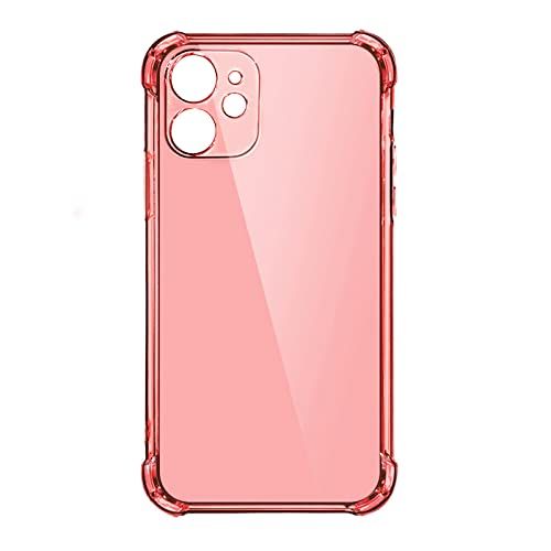 HUILUN Transparant schokbestendig siliconen telefoonhoesje voor iPhone 11 ProMax - rood