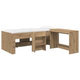 vidaXL Kinderhoogslaper met bureau Artisanaal eiken