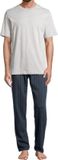 Schiesser Heren pyjama Night & Home donkerblauw gestreept / grijs