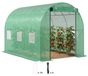 Serre – Serre met loopruimte – Couverture plastique – Cadre en acier – Avec roues – Vert